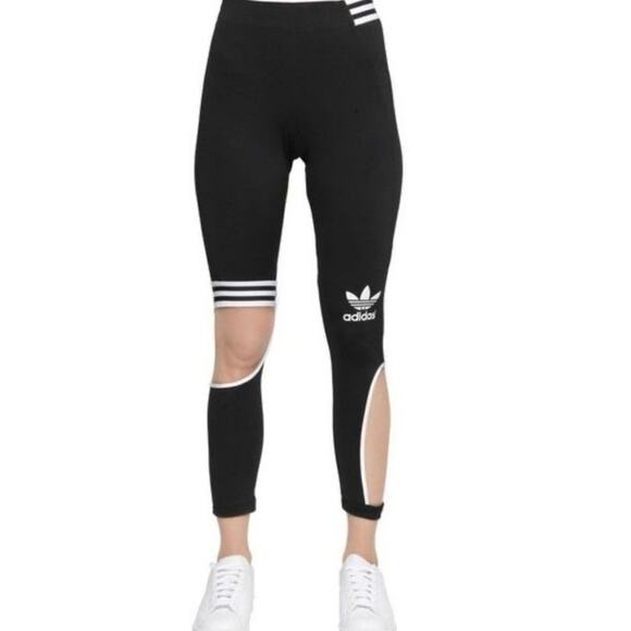 Rare Adidas Originals RITA ORA Trapeze Cutout LEGGINGS Running Pants M Yoga - Picture 3 of 5
